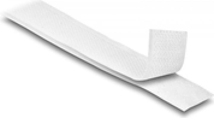 Delock Velcro Tape 25 m x 20 mm with Adhesive and Fleece Tape White (20 mm)