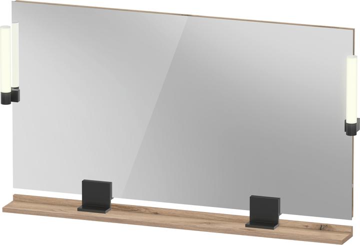 Image du produit Duravit Sivida miroir, noir diamant mat, 1250x36x650mm, éclairage à poser, interrupteur à détect