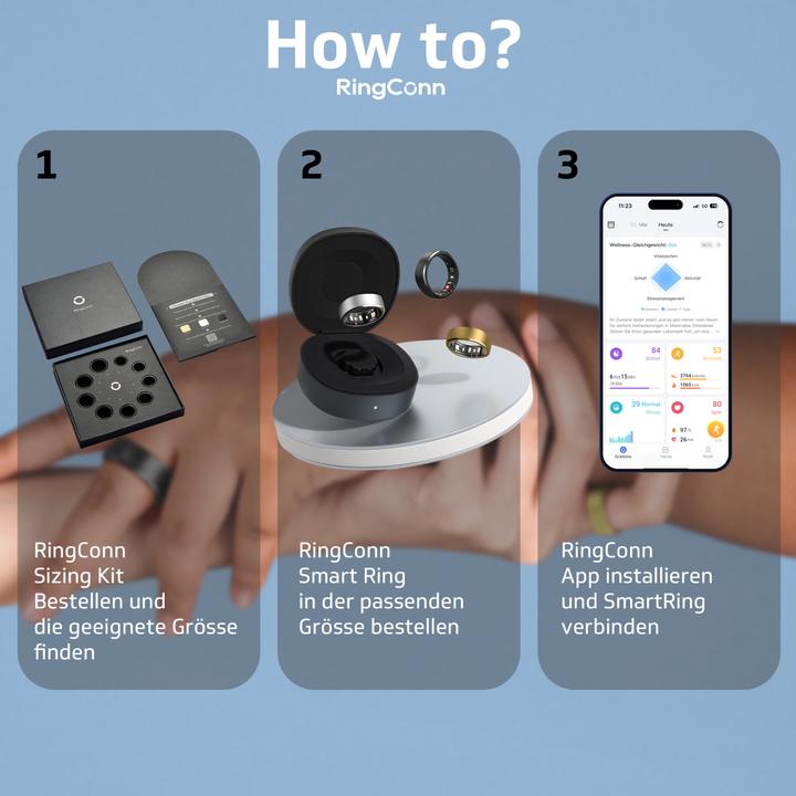 Image du produit RingConn Smart Ring (Gen1) (8, Argent au clair de lune)