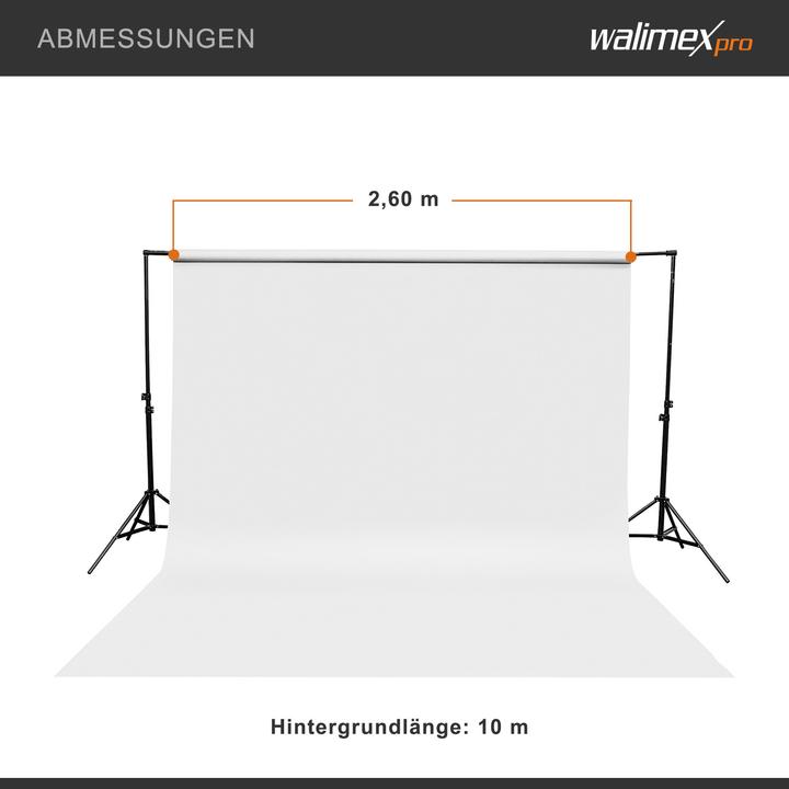 Produktbild Walimex pro Hintergrundkarton 2,60x10m Fotohintergrund Backdrop Fotostudio (260 cm)
