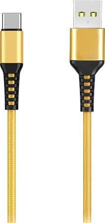 Produktbild Denmen Usb-Kabel Verstärkt Geflochten Typ-C Gold 1m D02t