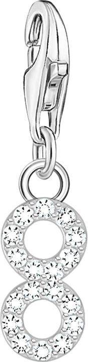 Thomas Sabo Charm-Anhänger Zahl 8 mit weissen Steinen Silber (925 Sterlingsilber)