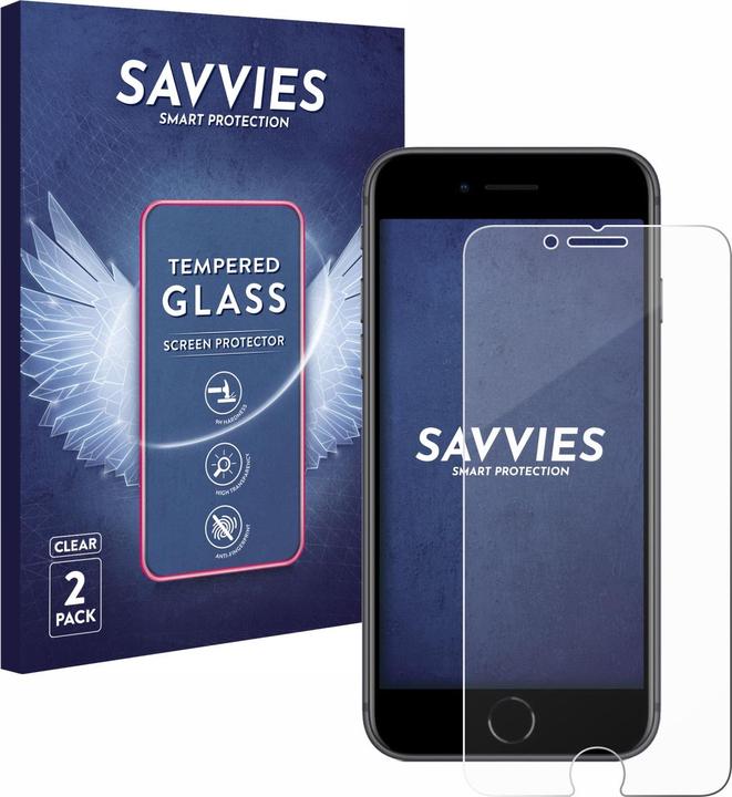 Produktbild Savvies Panzerglas Hartglas Displayschutz (2 Stück, Apple iPhone 8)
