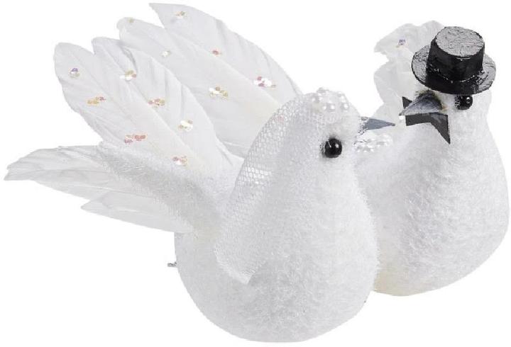 Image du produit Hobby Fun Accessoire de fête Mariage Colombe Couple Blanc