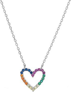 Again Jewelry Delicate silver necklace Colorful heart AJNA0025