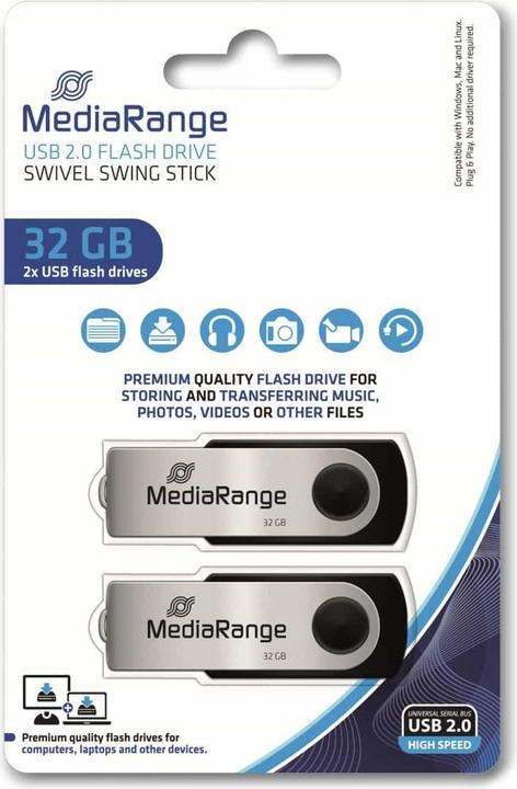Immagine prodotto MediaRange ge chiavetta USB, 32GB 32GB, confezione da 2 (32 GB, USB-A)
