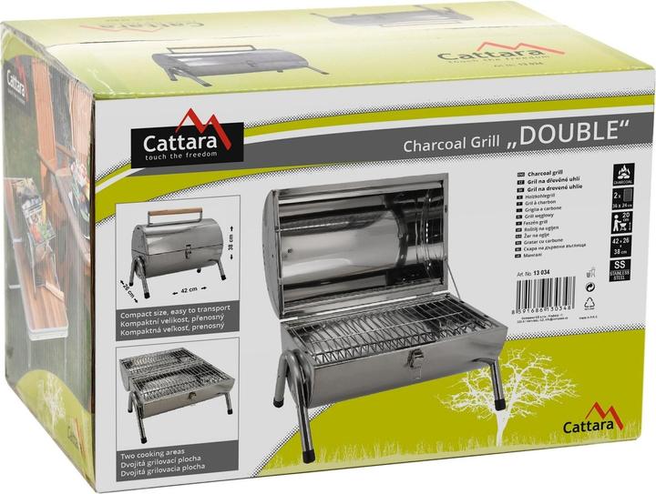 Actual product image Cattara Charcoal Grill DOUBLE 2x 38cm Travel