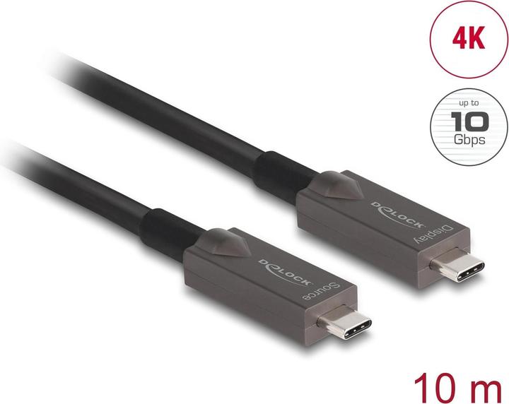 Actual product image Delock Active Optical USB-C™ Video + Data + PD Cable 10 m (10 m, USB 3.2 Gen 2)
