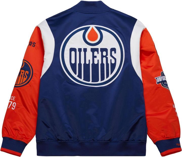 Mitchell & Ness M&N Heavyweight Satin Jacket NHL Edmonton Oilers - XXL (XXL)