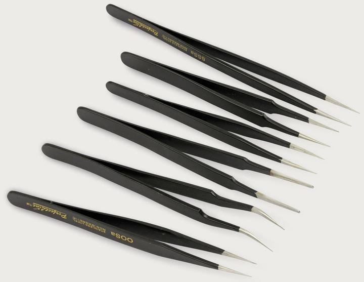 Actual product image Pollin Electronic Precision tweezers set, 6 pieces