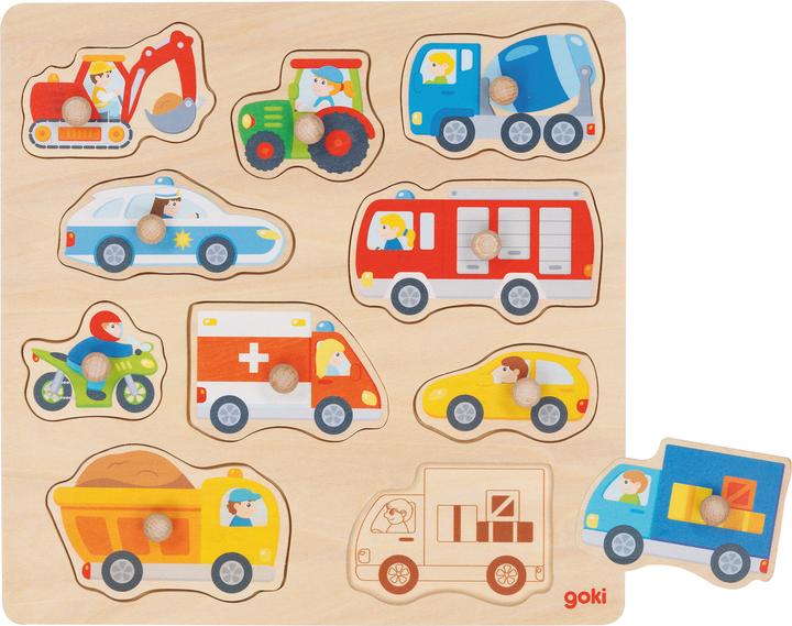 Actual product image Goki Background picture puzzle vehicles (10 pieces)