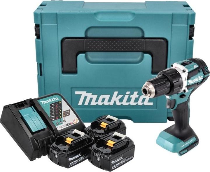 Produktbild Makita DDF484RTJ Akku-Bohrschrauber, 18 V, 2x 5,0 Ah Li-Ion, 54 (Akkubetrieb)