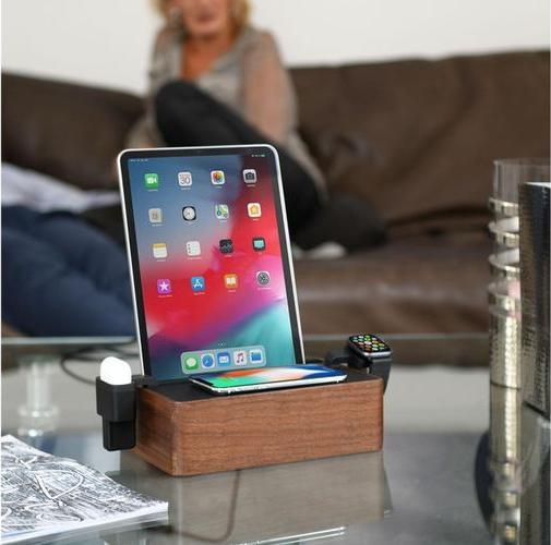 Image du produit Alldock Station de recharge sans fil Noix / Noir (72 W)