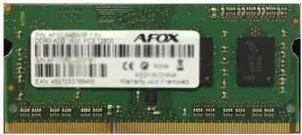 Actual product image AFOX SO-DIMM DDR3 4GB memory module 1600 MHz LV 1.35V (1 x 4GB, 1600 MHz, DDR3-RAM, SO-DIMM)