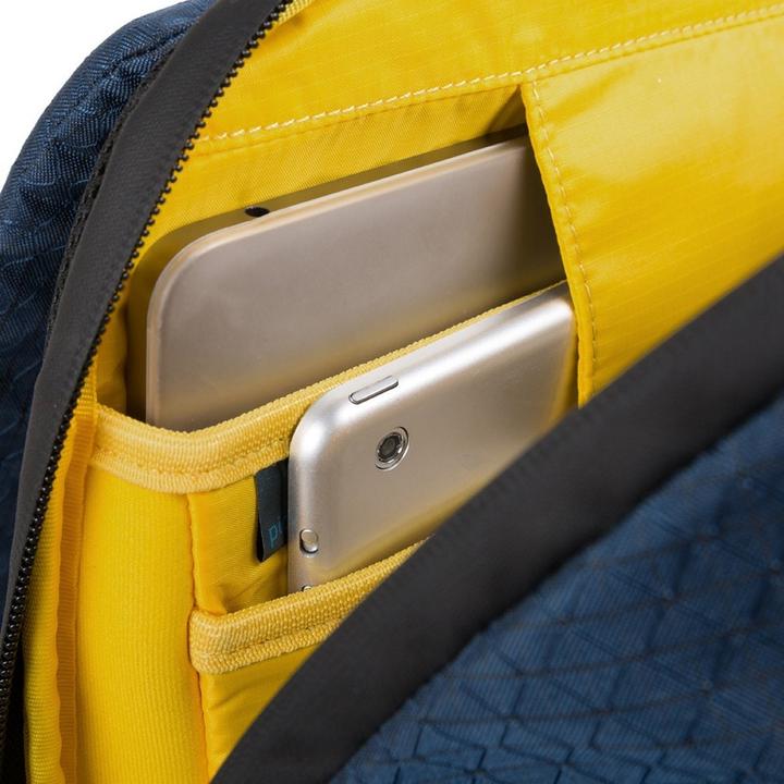 Actual product image Piquadro Laptop Backpack with iPad Compartment and Anti-Theft Blue/Yellow (25.50 l)