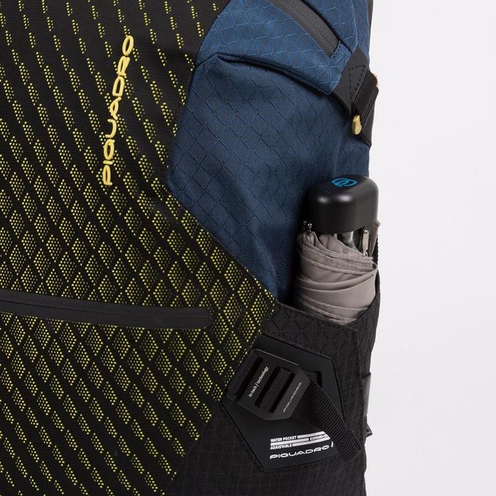 Actual product image Piquadro Laptop Backpack with iPad Compartment and Anti-Theft Blue/Yellow (25.50 l)