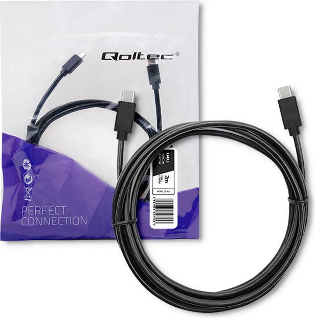 Produktbild Qoltec 52345 USB 2.0 cable type C male (2 m, USB 2.0)