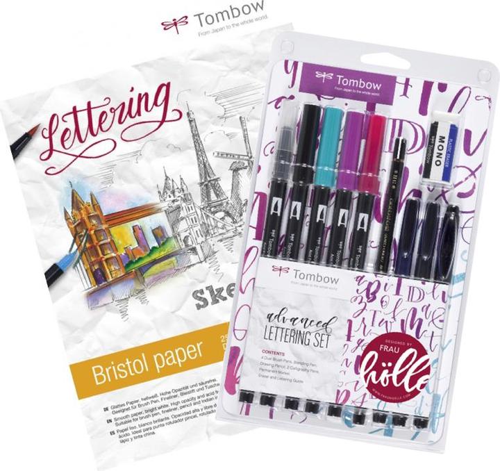 Produktbild Tombow Advanced Lettering Set 10-teilig mit Bristol Lettering Block (10 x)