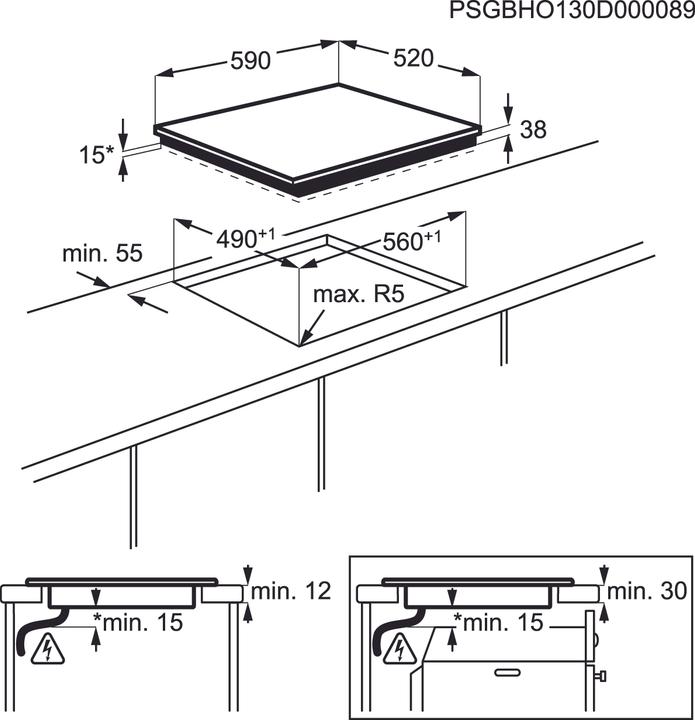 Actual product image AEG HK 654070 FB Ceramic hob 60cm autarkic facet 56x49cm (KP)