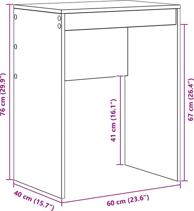 Produktbild VidaXL Minimalistischer Schreibtisch Weiss Spanplatte 60 x 40 x 76 cm (60 x 40 x 76 cm)