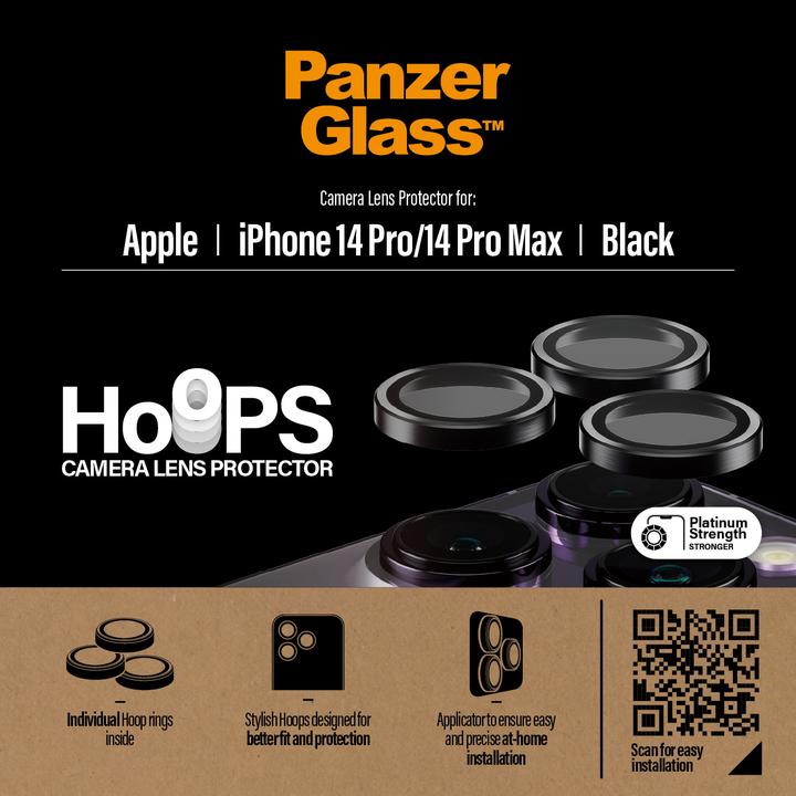 Produktbild PanzerGlass CP PP Rings for iPhone 14 Pro/14 Pro Max black (10 Stück, Apple iPhone 14 Pro, Apple iPhone 14 Pro Max)