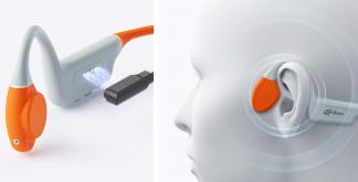 Actual product image Vidonn Słuchawki bezprzewodowe z technologią przewodnictwa kostnego F1S - szare (8 h, Wireless)