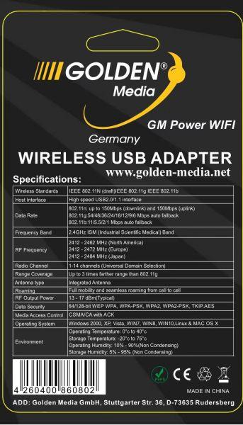 Actual product image Golden Media Clé USB Power WiFi (USB 2.0)