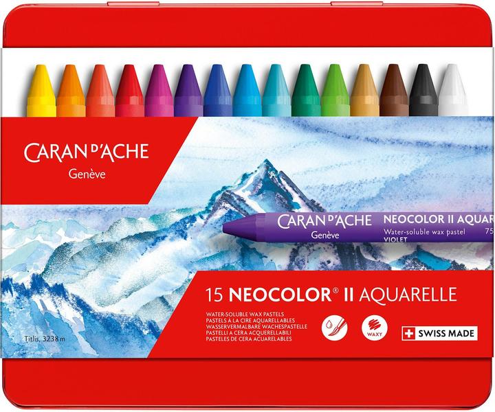 Immagine prodotto Caran d'Ache Neocolor II Aquarelle Metallschachtel (Multicolore, 15 x)