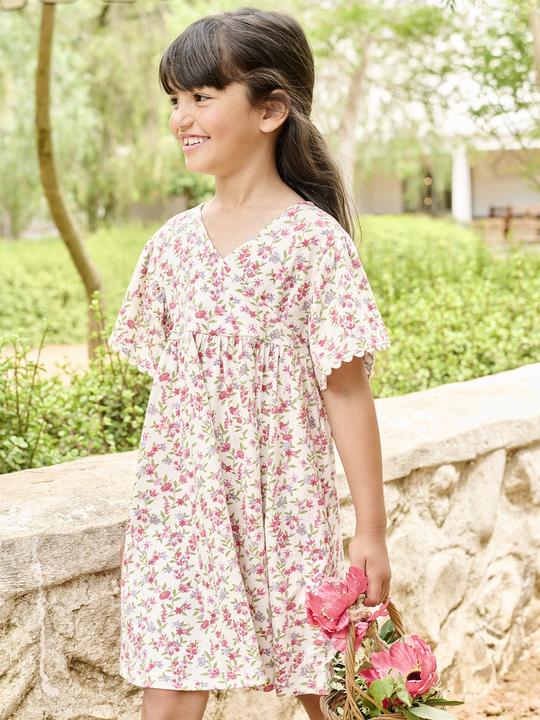 Actual product image Vertbaudet Geblümtes Mädchen Kleid mit Wickelausschnitt (98)