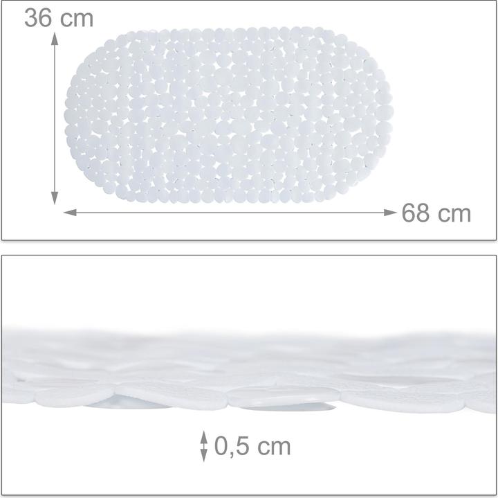 Actual product image Relaxdays Anti-Slip Bath Mat, Stone-look (36 x 68 x 0.5 cm)