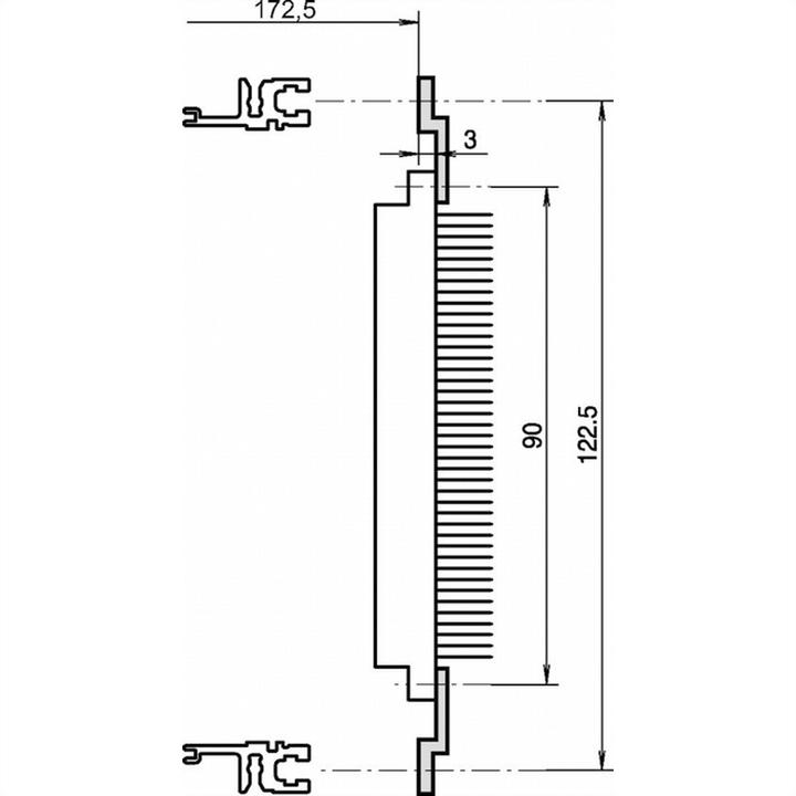 Image du produit Schroff Rail Z pour connecteurs selon EN 60603-2 (DIN 41612) - Rail Z 84T