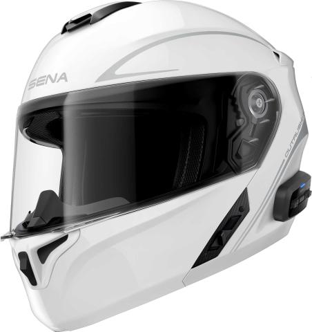 Sena OUTRUSH R - Smart Motorrad-Klapphelm (ECE22.06) - weiss glanz (M) (M)