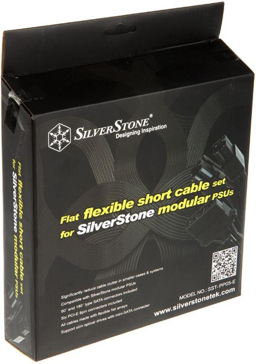 Actual product image Silverstone short power supply cable set for Strider, flatband