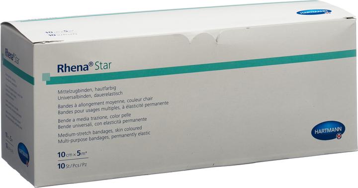 Rhena Star Elastische Binden 10cmx5m hautfarbig offen