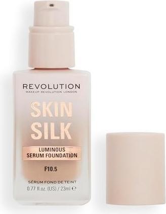 Actual product image Makeup Revolution Skin Silk Serum Foundation Light to Medium Coverage with Hyaluronic Acid 23ml F10. (F10.5)