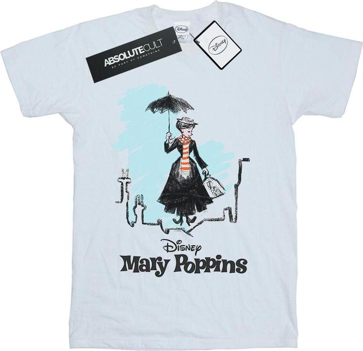 Disney Mary Poppins Rooftop Landing Colour TShirt (XXL)
