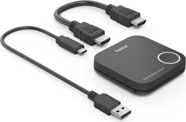 Hama Wireless-Display-Adapter, HDMI™, Full-HD 1080p, inkl. Kabel (USB-C, Jack socket, HDMI, 23 cm)