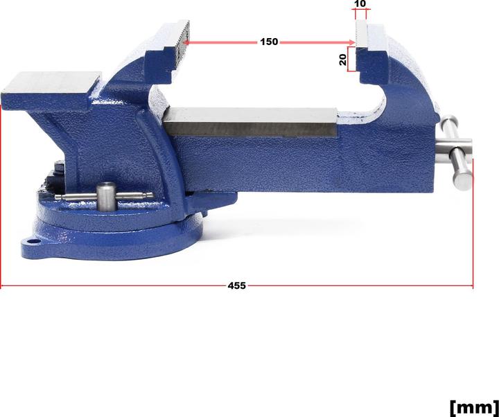 Actual product image Wiltec Heavy Duty Vice with Anvil and Clamping Jaws 150 mm Workbench Tool Workshop Clamp Material Fixing