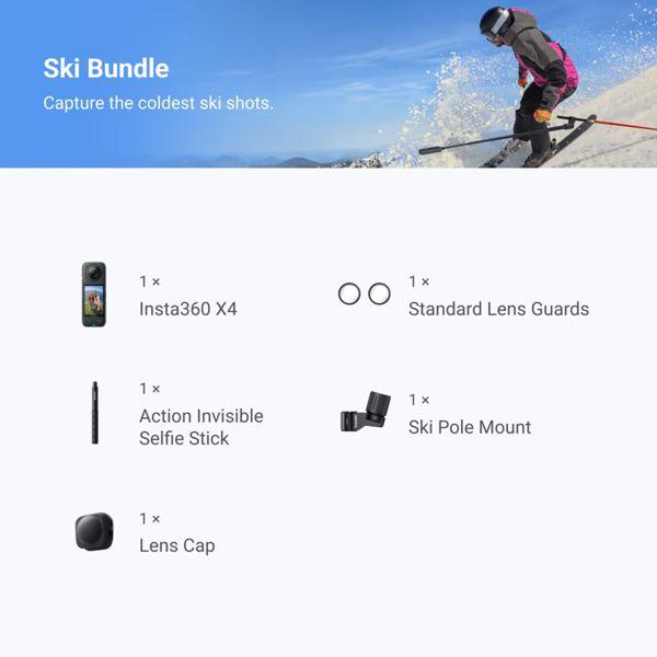Actual product image Insta360 X4 Ski Bundle (30p, Bluetooth, Wi-Fi)