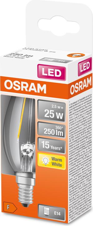 Actual product image Osram Star Classic B (E14, 2.50 W, 250 lm, 1 x, F)