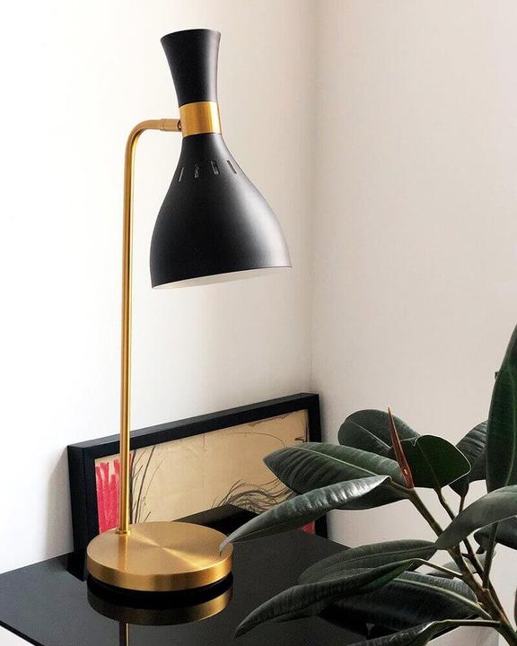 Produktbild Elstead Lighting Joan Tischleuchte E27 Mitternachtsschwarz, brüniertes Messing (E27)