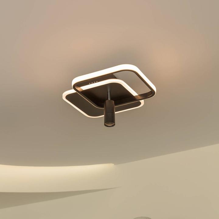 Produktbild Lucande Tival LED-Deckenlampe eckig, 34cm, schwarz (1075 lm)