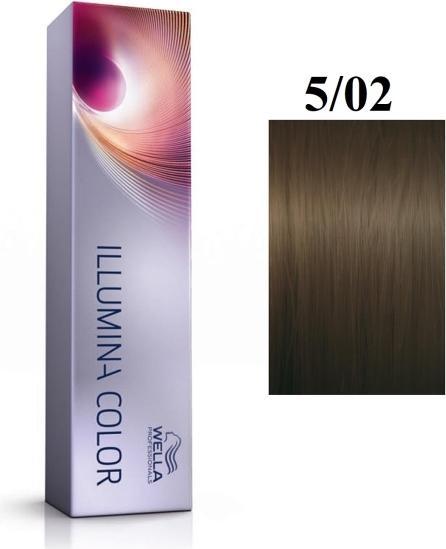Wella Vopsea permanenta Illumina Color 5/02, Castaniu Deschis Natural Mat, 60ml (5, 02 Castaniu Deschis Natural Mat)