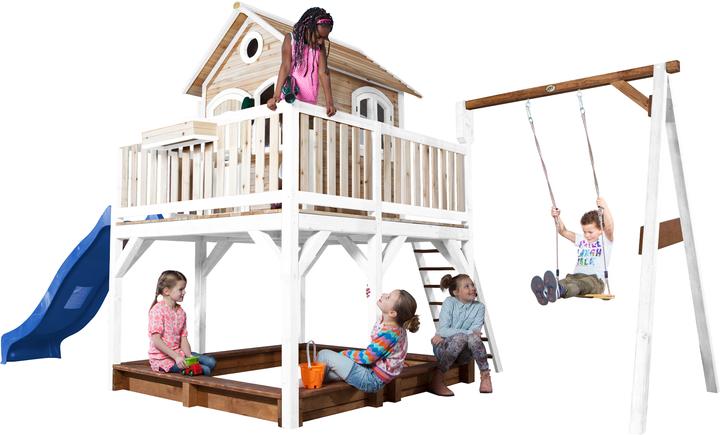 Immagine prodotto Axi Liam Playhouse con altalena singola marrone/bianco - scivolo blu