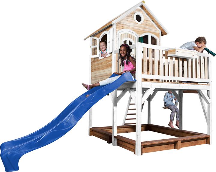 Immagine prodotto Axi Liam Playhouse con altalena singola marrone/bianco - scivolo blu