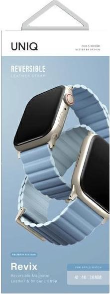 Actual product image Uniq pasek Revix Premium Apple Watch Series 1/2/3/4/5/6/7/8/SE/SE2 38/40/41mm Edition Reversible Mag (ecological leather, Silicone, Plastic)