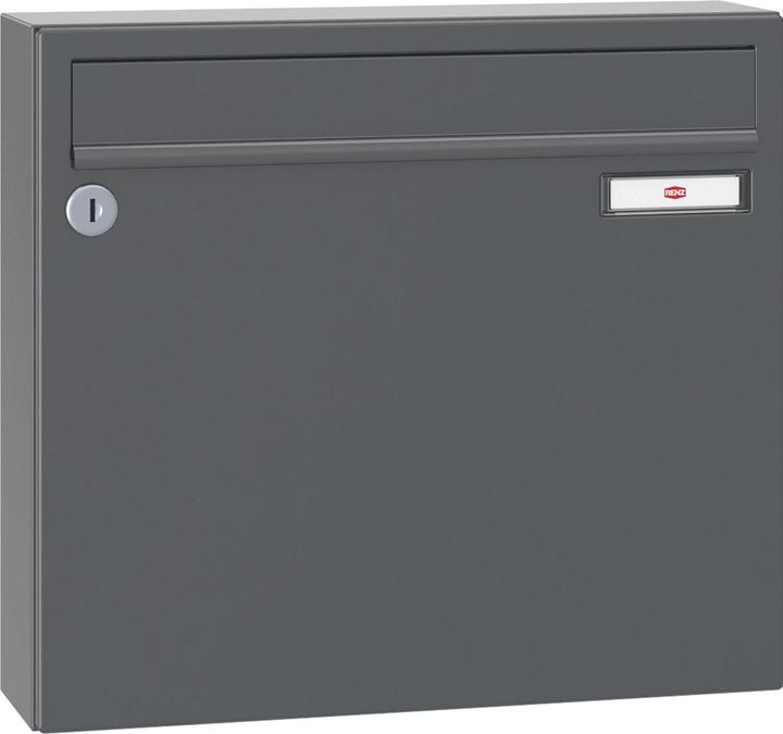 Actual product image Renz Hanging letterbox SERIES 17 - 370 x 330 x 100, anthracite grey RAL 7016