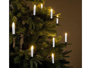 Produktbild Lunartec Funk-Weihnachtsbaum-LED-Kerzen mit Fernbedienung (10 x)