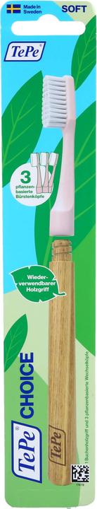 TePe Choice Zahnbürste mit 3 Wechselköpfen (Weich, 1 x)