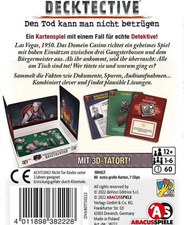 Image du produit Abacus Decktective On ne peut pas tromper la mort (Allemand)